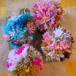 ✨️ BIG 3" HANDMADE made-to-order POMPOMS W/ AND W/O TINSEL 🧶